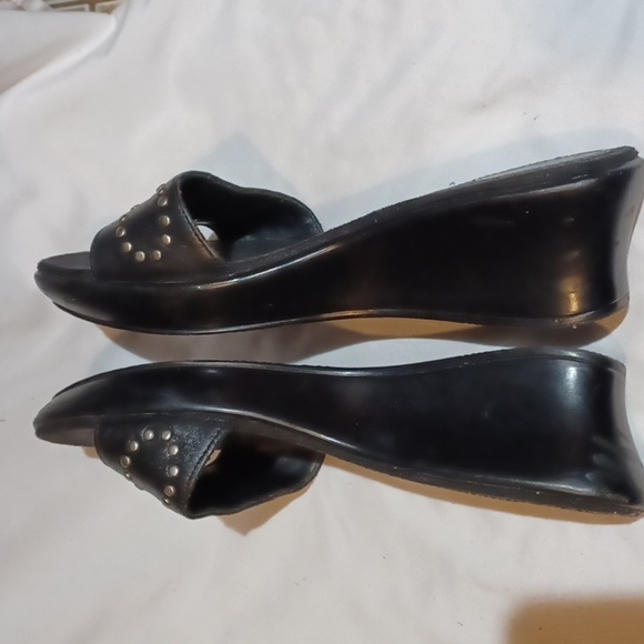 Montego Bay  Womans‎ Club Sandals Wedge Black Studded Size 6 .5 M - Picture 5 of 10
